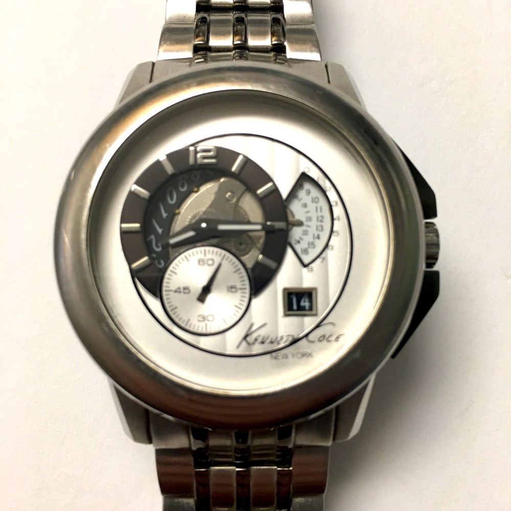 Kenneth Cole New York Watch Stainless Steel KC #3816 Silver Needs Battery